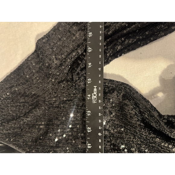 Bardot Bellissa Sequin Mini Wrap Dress Black Long Sleeve Formal Cocktail XS - Picture 6 of 9